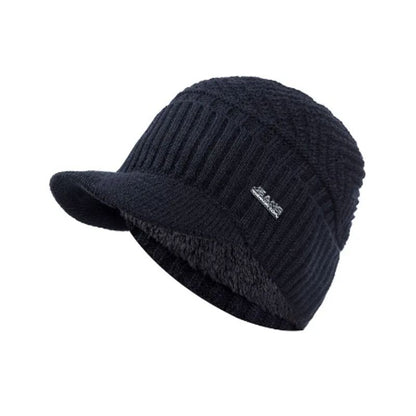 Bonnet à visière Vancouver - casquette en laine acrylique pour homme - coloris noir