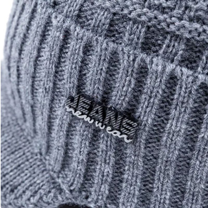 Bonnet à visière Vancouver - casquette d'hiver avec logo Jeans New wear tricoté en laine acrylique de couleur grise