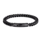 Bracelet gourmette avec chaîne à maillons cubains de 6 mm en acier inoxydable - fermoir tube clip à ressort - coloris noir