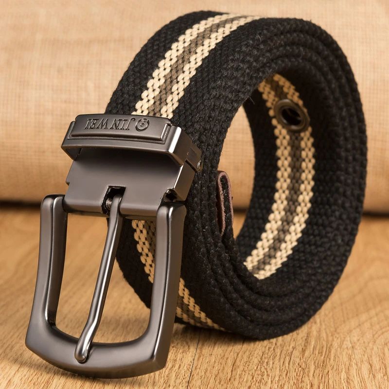 Ceinture en toile canvas pour homme - Jein Wei - coloris noir