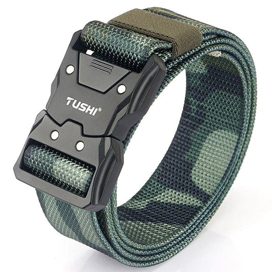 Ceinture en toile tissée avec boucle style carré – City of Caps Ceinture en toile tissée avec boucle style carré – City of Caps