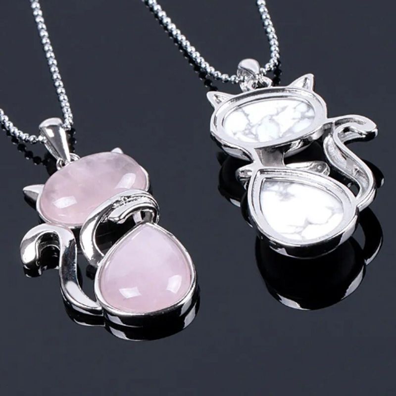 Collier oeil de chat blanc fait main, pierre précieuse curative - France Collier oeil de chat blanc fait main, pierre précieuse curative - France