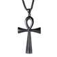 Collier avec pendentif égyptien ankh en acier inoxydable pour homme - coloris noir