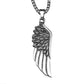 Men's Steel Angel Wing Pendant Necklace 