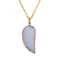 Collier pendentif aile d'ange en pierre naturelle Opalite - femme