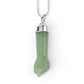 Collier pendentif avec bras et poing serré en pierre naturelle Aventurine - coloris vert