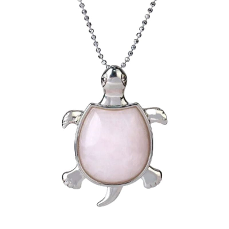 Edary Lot de 5 bracelets en pierre naturelle rose avec pendentif en forme  de tortue et perles de cristal pour femme et fille