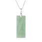 Collier Reiki en acier inoxydable avec pendentif rectangle en pierre naturelle Aventurine - coloris vert