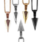 Collier triangle avec pendentif fer de lance et chaine en acier inoxydable - homme