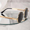 Lunettes De Soleil Rondes Steampunk - Cadre Métal - Verres UV400 - Style Rétro Vintage - 10