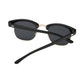 Vue arrière des lunettes de soleil master rondes classique intemporel avec demi-monture plastique et alliage métal doré - coloris noir