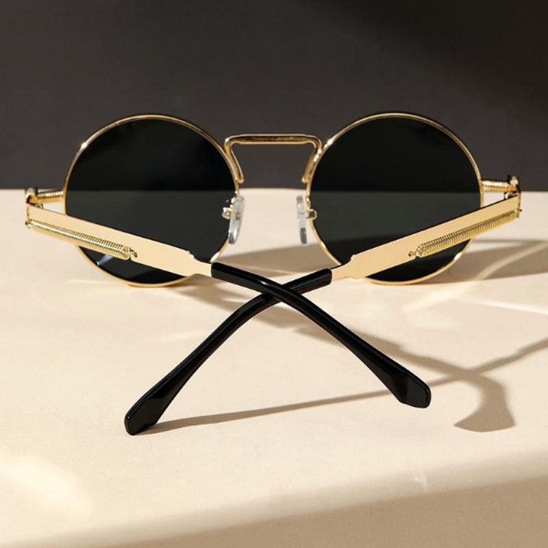 Lunettes de Soleil Rondes Steampunk en Métal Mystère et Élégance
