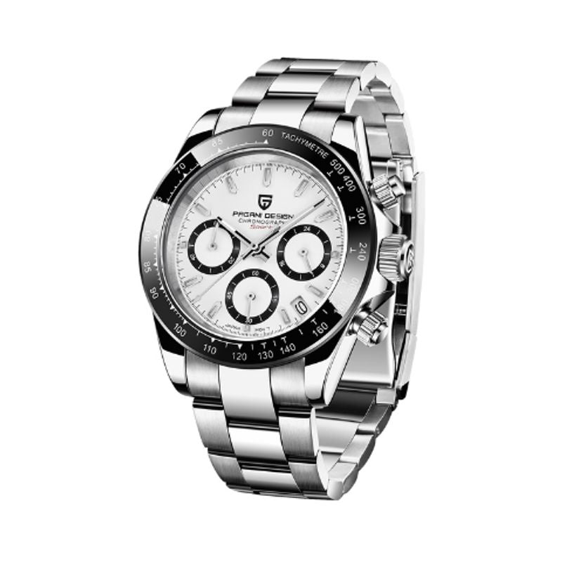 Montre hommage à la mythique Cosmograph Daytona par Pagani Design pour homme - coloris blanc