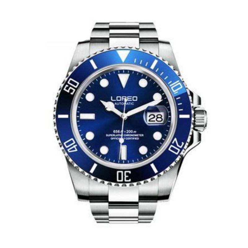 Montre hommage submariner automatique pour homme - coloris bleu