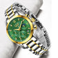 Montre Rebecca cadran vert avec bracelet en acier inoxydable de couleur argent et or
