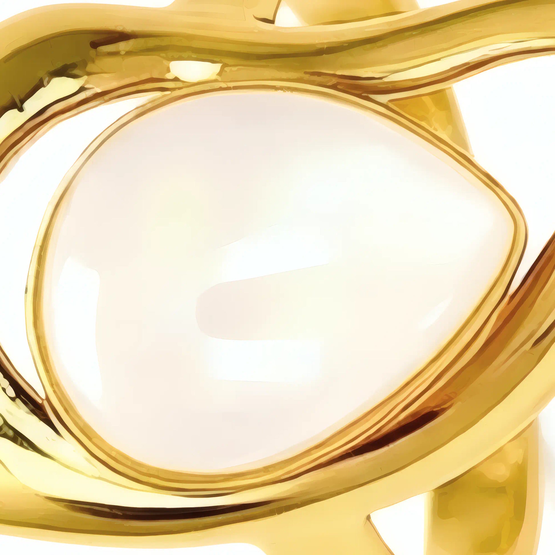 Zoom Cabochon Nacre Blanche Véritable Goutte Lisse Bombée Cadre Acier Fusion Or Poli Brillant Bordure Grainée Mira Akrochic