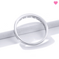 Bague anneau alliance rivière tour complet, minimaliste, fine et délicate en argent 925 pour femme avec zircone blanc brillant serti rail