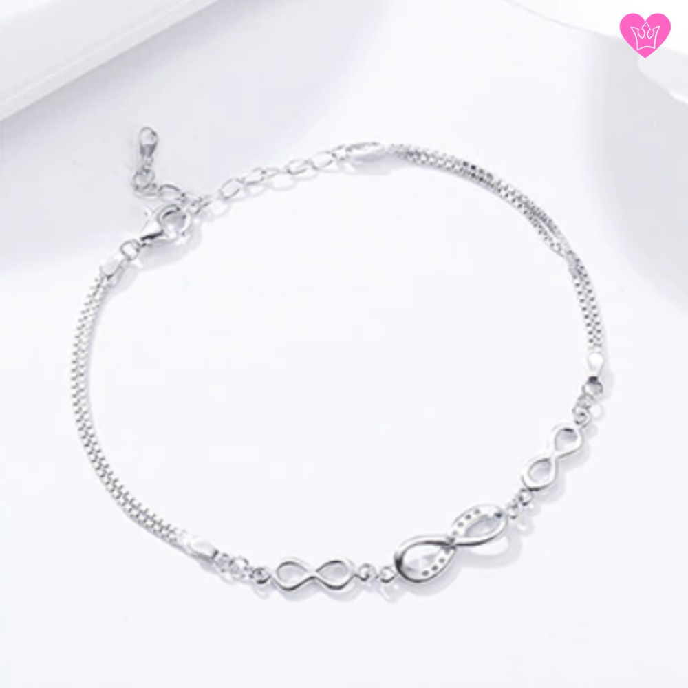 925 Silver Venetian Chain Infinity Bracelet