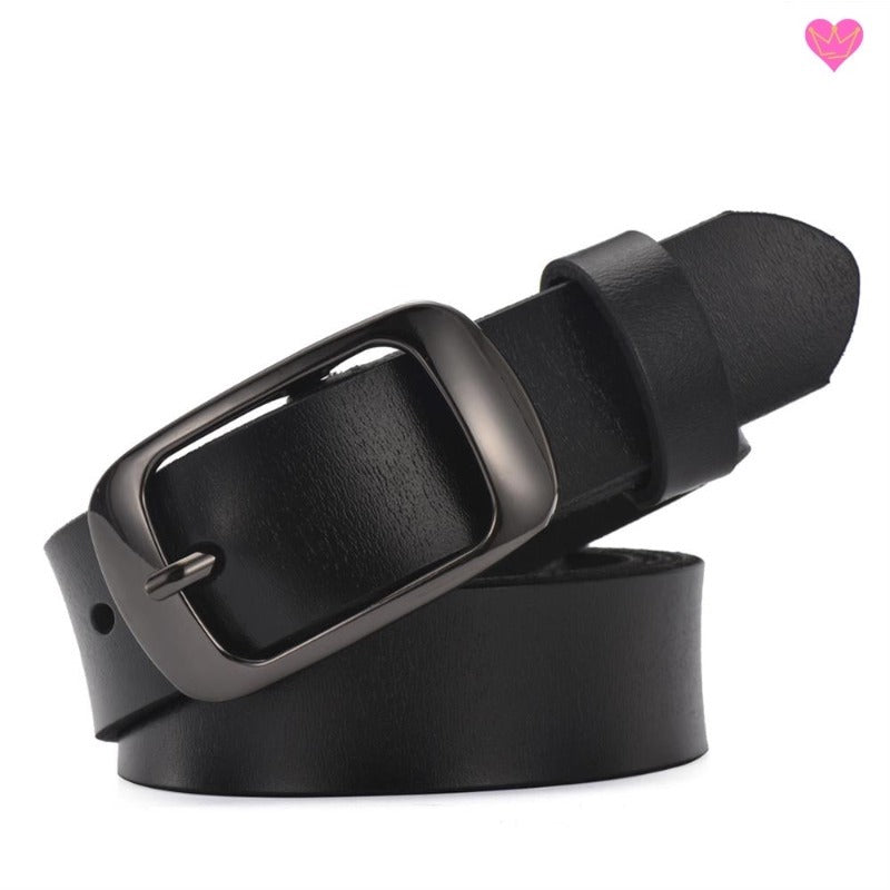 Ceinture Lisa Casual en Cuir Noir pour Femme