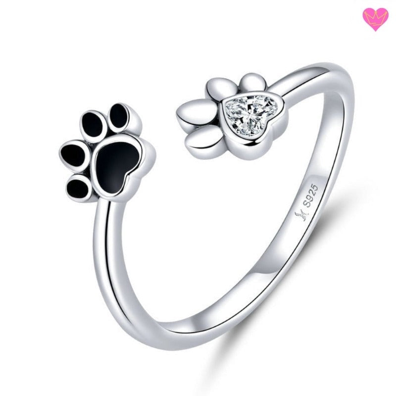 Paw Print Diamond Ring Animal Paw Ring Animal Lover Ring Silver925 Super  New Design Ring - Etsy