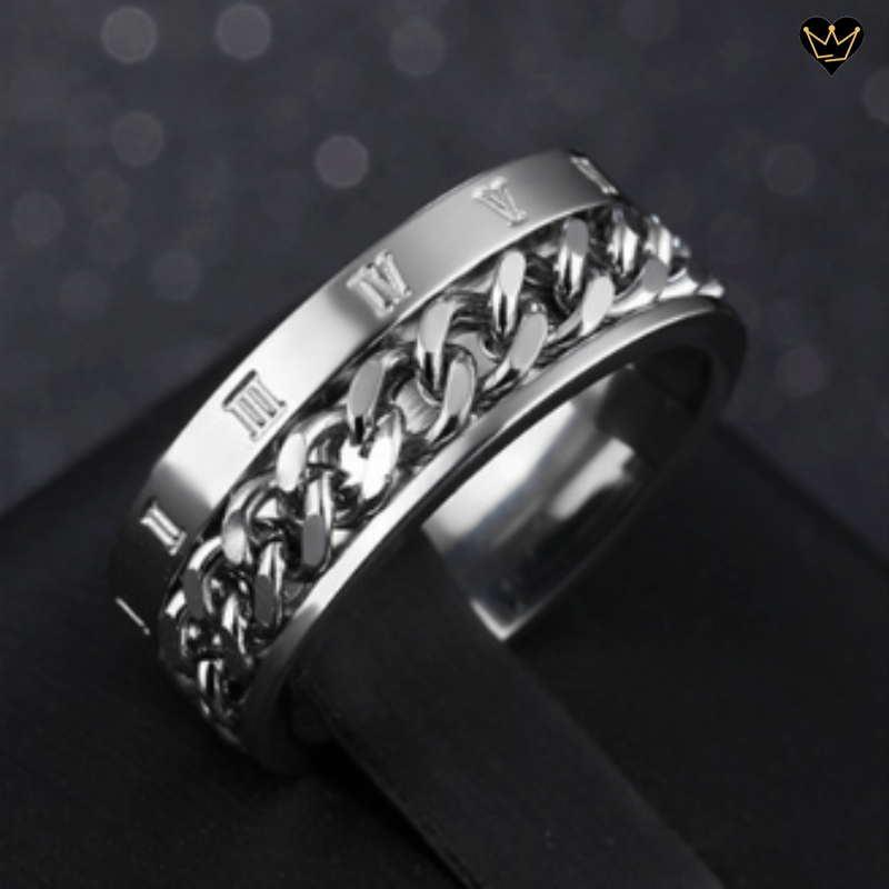 Steel Roman Chain Ring for Men 