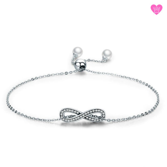 925 Silver Forçat Chain Infinity Bracelet