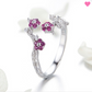 Silver Plum Blossom Ring for Women