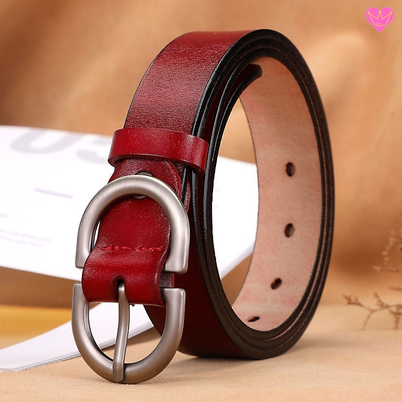 Ceinture Rita Casual en Cuir Rouge pour Femme