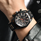 Men's LIGE Watch Large Dial in Steel with Black Silicone Strap
