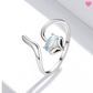 Bague Renard Pierre de Lune en Argent 925 pour Femme