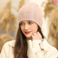 Bonnet élégant doublé en laine Angora et acrylique - doux et chaud - femme