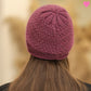 Bonnet pour femme tricoté en laine de poil de lapin de qualité et acrylique chaude - belles finitions