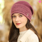 Bonnet Goldeck à rayure en laine Angora poil de lapin et laine acrylique - coloris pourpre