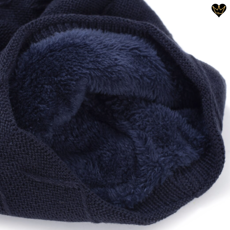 Bonnet en laine douce avec doublure peluche chaude pour homme