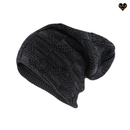 Bonnet Oulu pour homme en laine acrylique de qualité avec doublure peluche en polyester - coloris noir