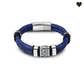 Bracelet en cuir pour homme avec charms terre aride - coloris bleu