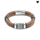 Bracelet en cuir pour homme avec charms terre aride - coloris caramel