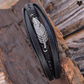 Bracelet multilanières en cuir lisse et tressés avec plume légère en acier pour homme