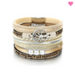 Bracelet simili-cuir wrap multilanière avec arbre de vie pour femme - fermoir magnétique - coloris beige