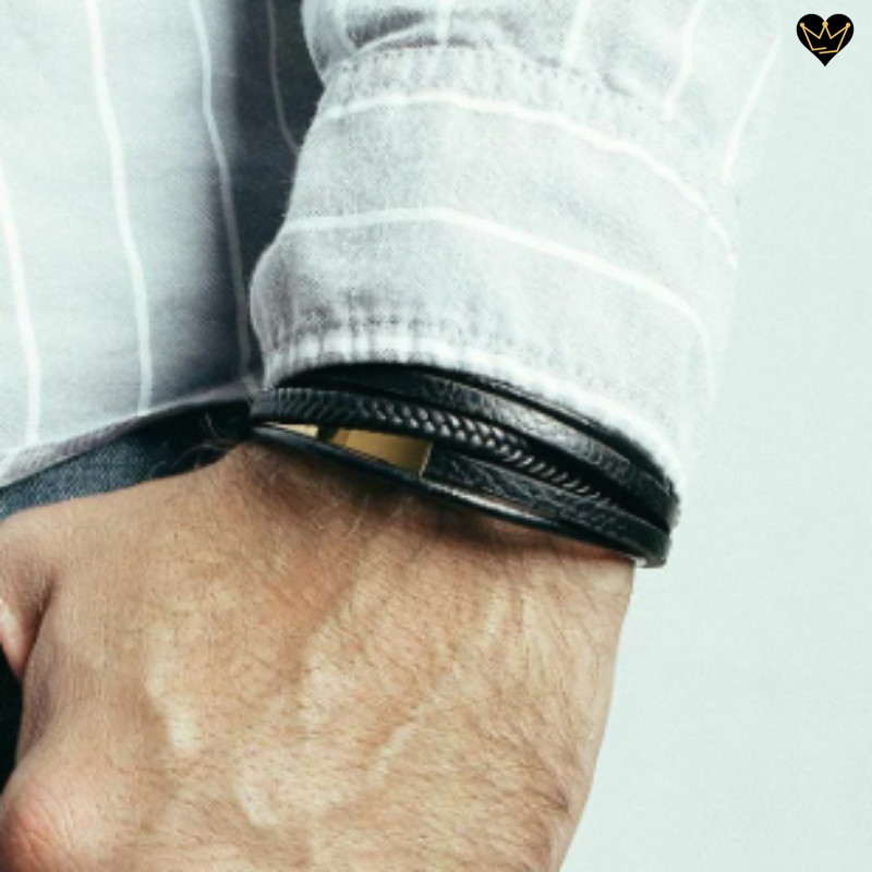 Bracelet pour homme - Acier inoxydable & Billes noir. Color: noir | Doucet  Latendresse