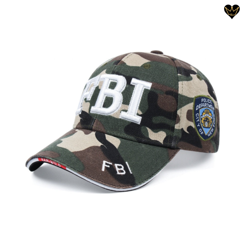 Casquette de baseball tactique du FBI de New-York au USA - unisexe - coloris vert  kaki camouflage