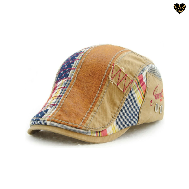 Casquette plate de golf Palmer en coton avec visière curve intégrée pour homme - coloris beige