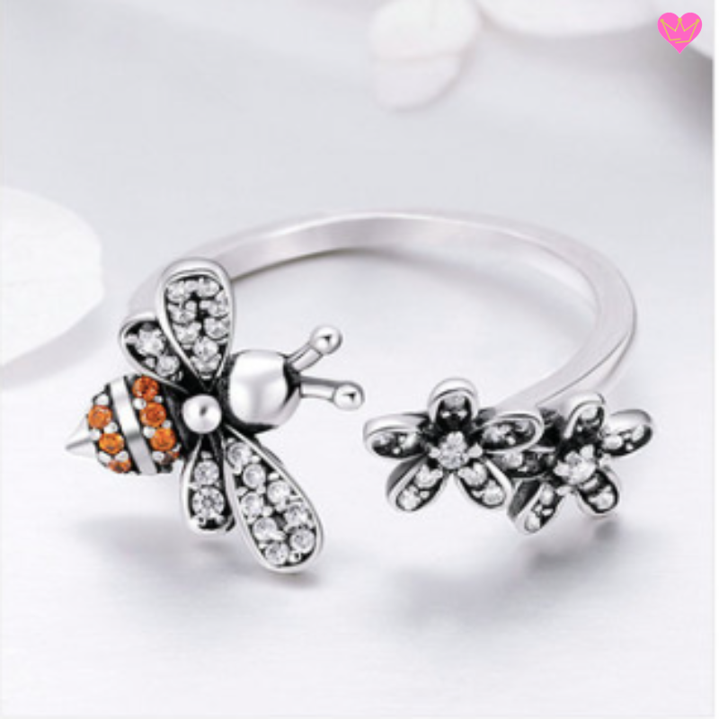 Belles de Nuit Silver Bee Ring for Women